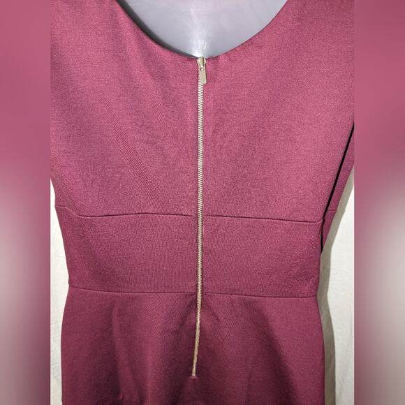 Banana Republic Fit Flare Midi Dress Cap Sleeve Womens 8 Wine Holiday Party Chic - Picture 4 of 9